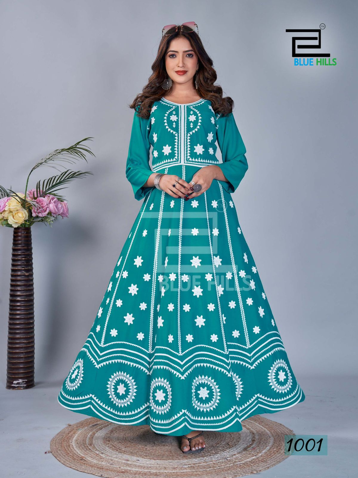 Rashmika By Blue Hills Sequence Work Rayon Long Anarkali Kurtis Wholesale Price In Surat